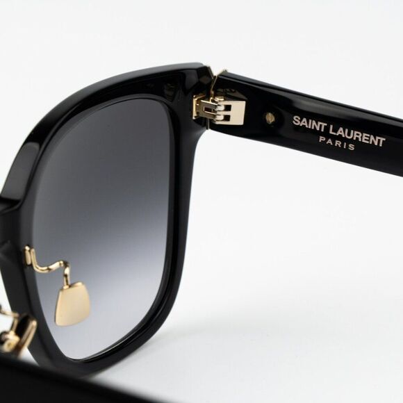 NEW Saint Laurent SLM105/F 002 Black Grey Gradient Square Unisex Sunglasses main image 4